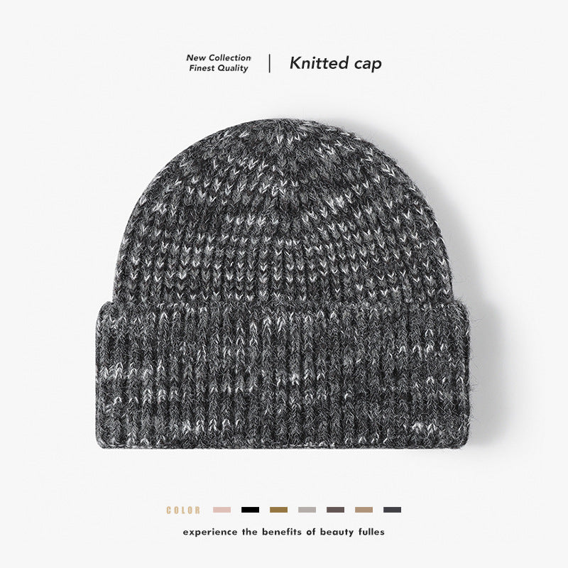 Rose Pink heathered ribbed cuffed knit beanie product view