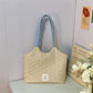 Heart Pattern Quilted Color Block Tote Bag