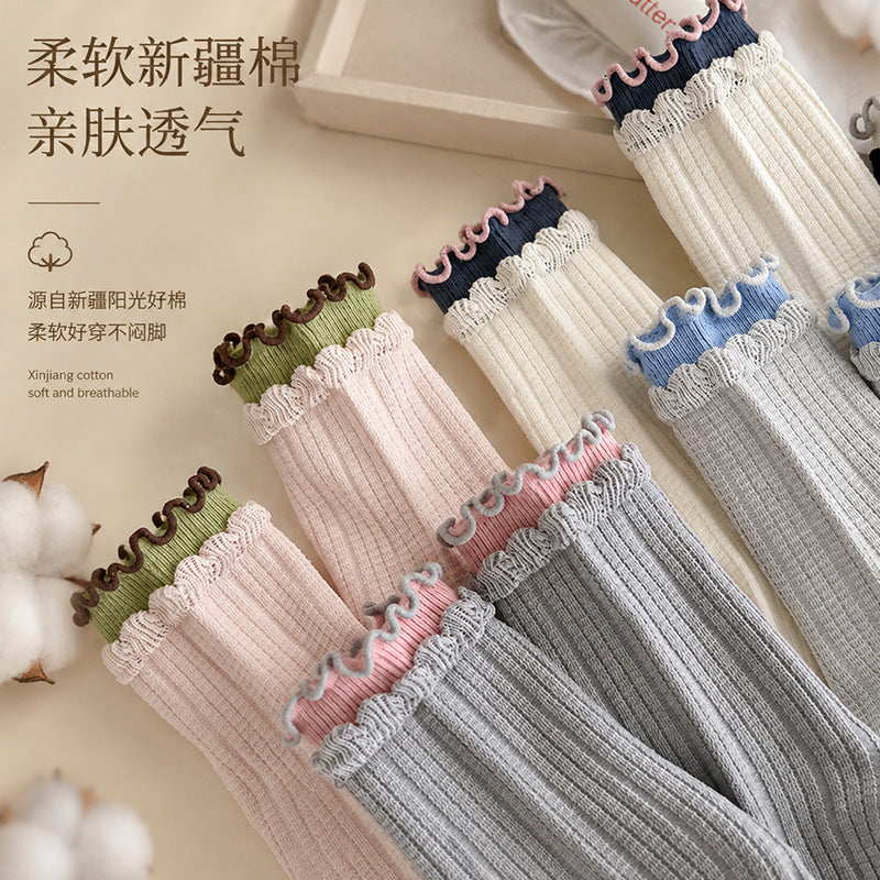 Rufia - Ribbed Layered-Ruffle Crew Socks