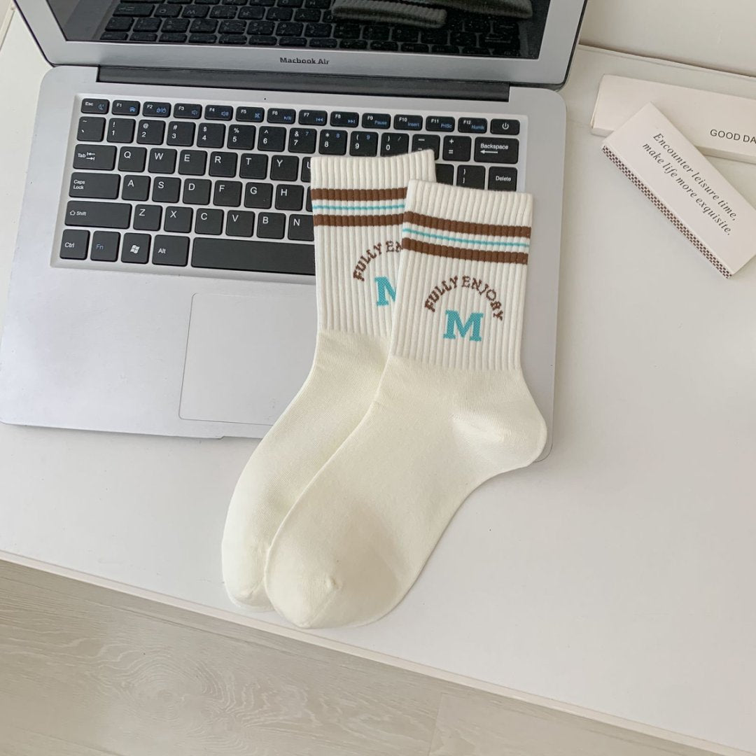 Rufia - College Style Stripe Crew Socks