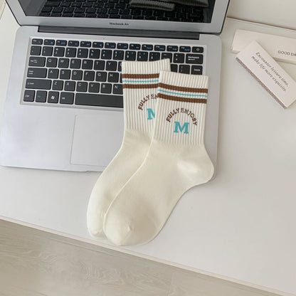 Rufia - College Style Stripe Crew Socks