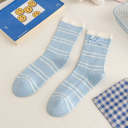 Rufia - Cartoon Ribbed Crew Socks
