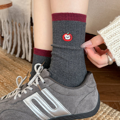 Rufia - Patterned Ribbed Crew Socks