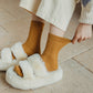 Rufia - 4 Pairs Solid Color Wool-Blend Socks