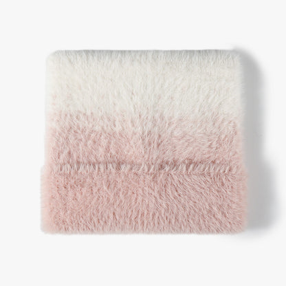 Pink fuzzy gradient knit beanie product view