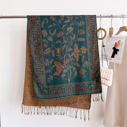 Scarvii - Bird, Botanical and Paisley Fringe Scarf