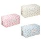 Cosbai small floral makeup organizer displayed open with makeup items inside