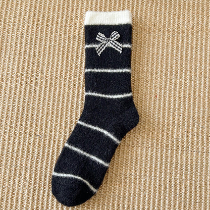 Rufia - Striped Bow Detail Cozy Crew Socks product image 9