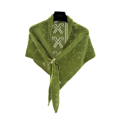Scarvii - Bow-Like Geometric Openwork Knit Scarf