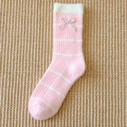 Rufia - Striped Bow Detail Cozy Crew Socks product image 8