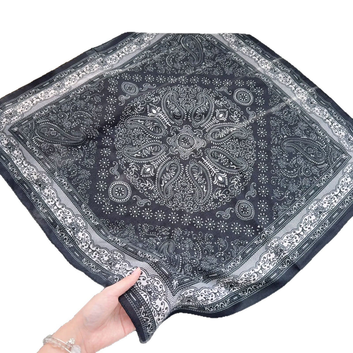 Scarvii - Paisley Floral Ornate Border Square Scarf