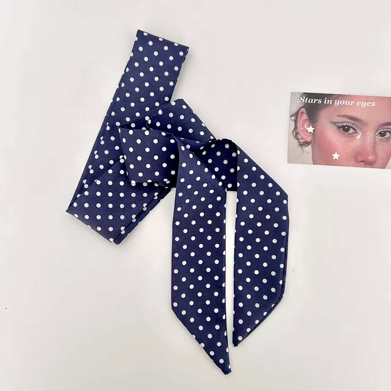 Scarvii Retro Polka Dot Print Skinny Scarf
