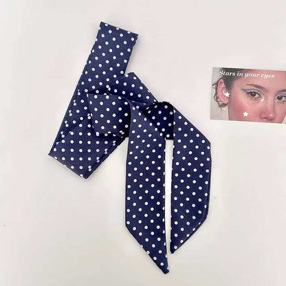 Scarvii Retro Polka Dot Print Skinny Scarf