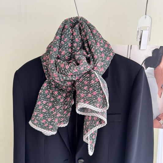 Scarvii - Floral Print Lightweight Scarf