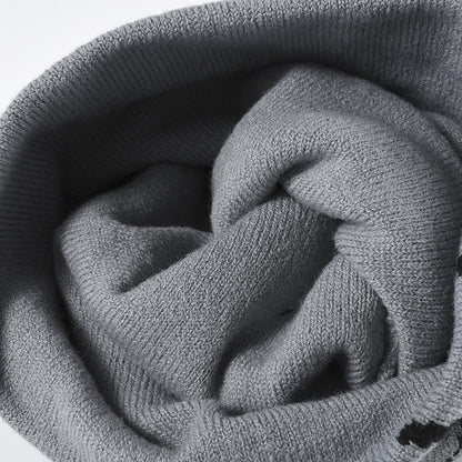 Black spiderweb graphic brimless knit beanie product view