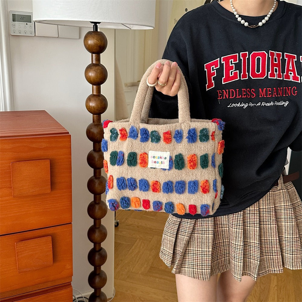 Cosbai - Colorful Plush Tote and Bucket Bag – Playful & Practical