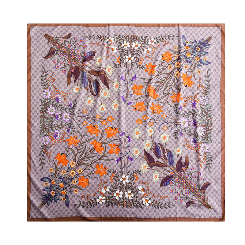 Scarvii - Vintage Floral Pattern Square Scarf