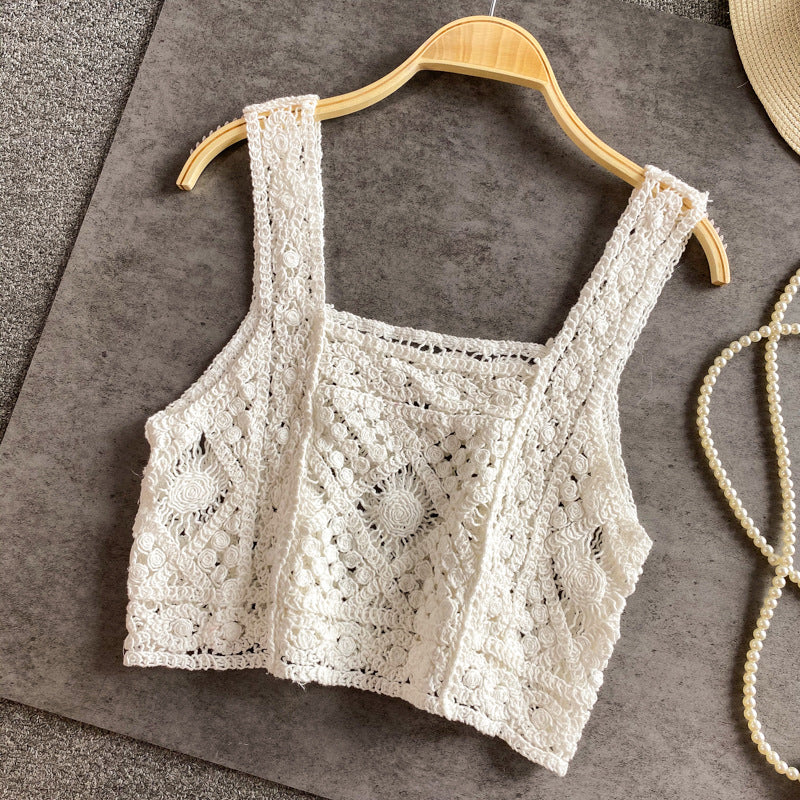 Crosa - Handmade Vintage Crochet Design Camisole - A Perfect Summer Top Tank