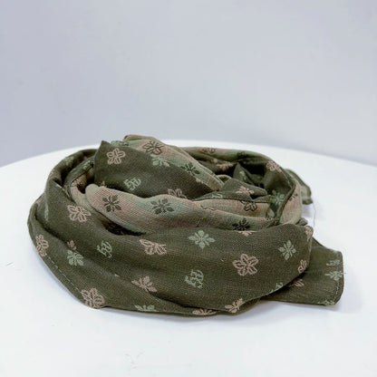 Scarvii plaid boho scarf laid flat showing plaid pattern and color scheme