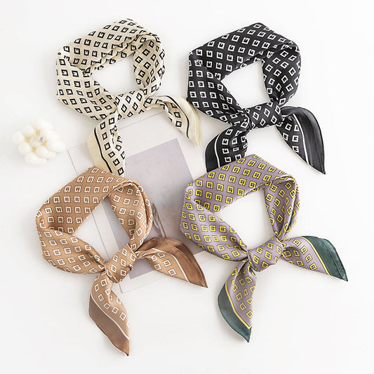 Scarvii - Letter Print Square Scarf