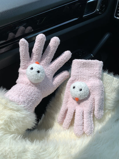 Product image for Gloving - Snowman Applique Gloves (Light Pink)