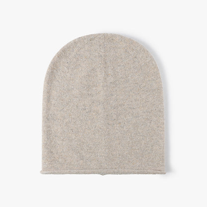 Beige soft knit ear-coverage beanie