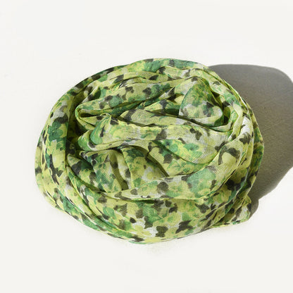 Scarvii Floral Summer Long Scarf partially rolled showing floral details