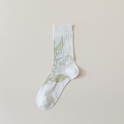 Rufia - Sweet Lily of The Valley Patterned Socks