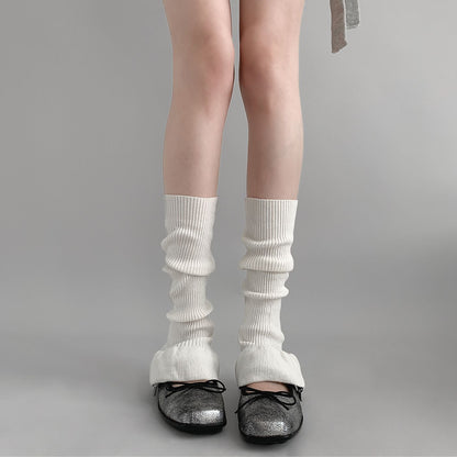 韩系秋冬款喇叭袜套芭蕾风少女花边小腿堆堆袜子显瘦百搭保暖腿套