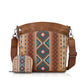 Cosbai - Boho Large Crossbody Bag And Clutch Set - 2 PCS