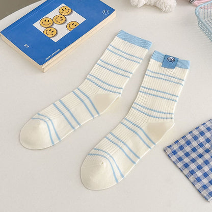Rufia - Cartoon Ribbed Crew Socks