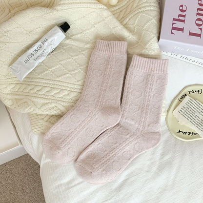 Rufia - Pastel Green & Pink Winter Socks
