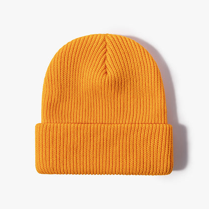 Orange essential ribbed knit beanie