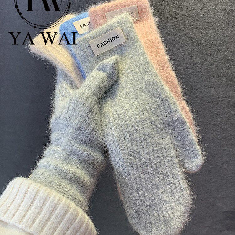 手套女款冬季防寒加绒厚冬天骑车可触屏女士骑行电动车保暖棉手套