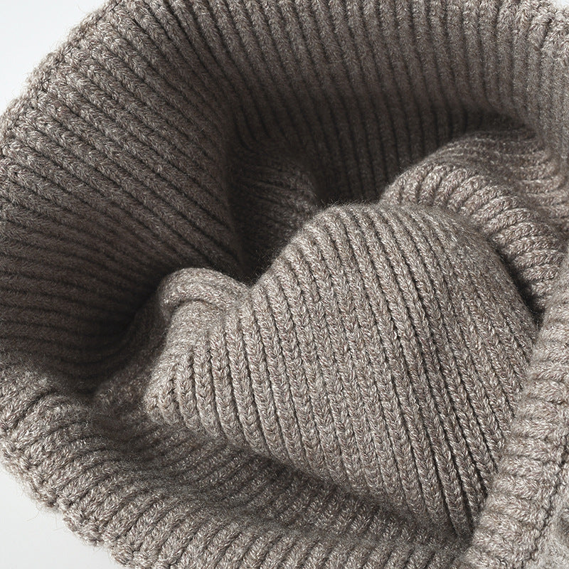 Navy classic solid ribbed cuffed beanie product view