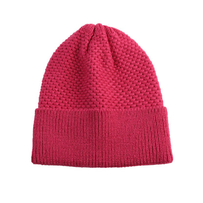 Red ribbed cuff knit beanie product view