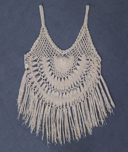 Sexy Crocheted Fringe Cover-Up Camisole Dress