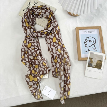 Product image for Scarvii - Patterned Semi-Sheer Scarf (Pebble)