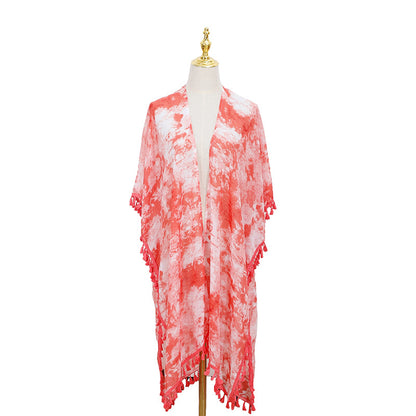 Close-up of Scarvii Summer Beach Bikini Shawl Top fabric and design details