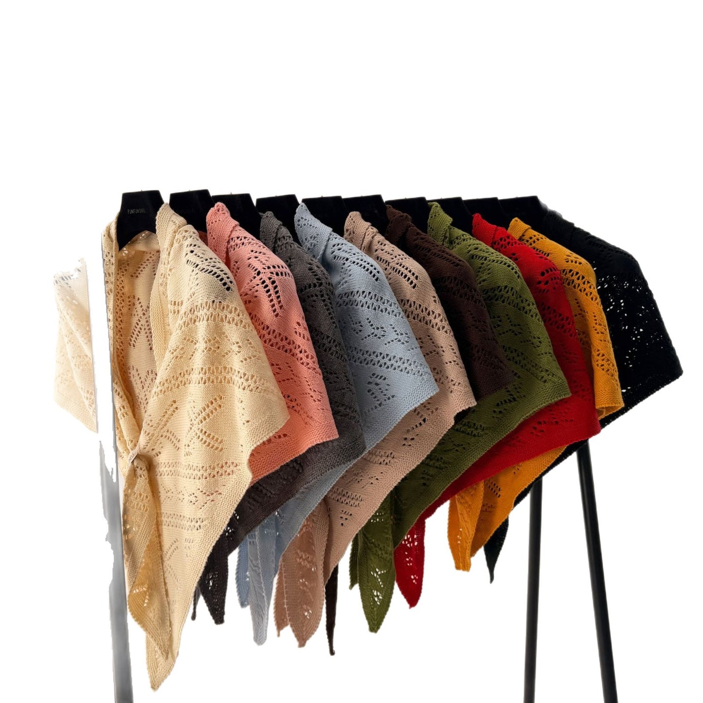 Scarvii - Bow-Like Geometric Openwork Knit Scarf