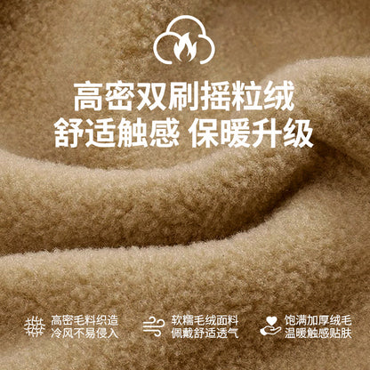 摇粒绒手套女冬季加绒保暖加厚户外骑行跑步运动开车抓绒防寒触屏