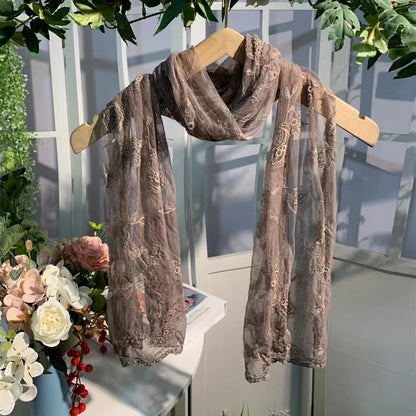 Scarvii - Embroidered Lace Shawl Scarf