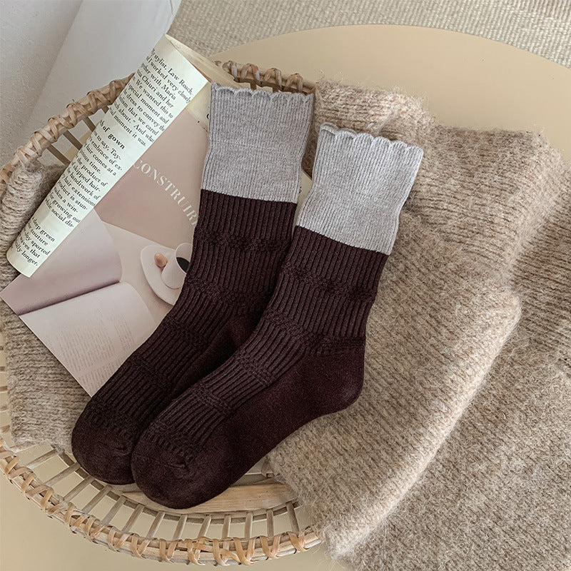 Rufia - Textured Ribbed Crew Socks
