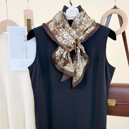 Scarvii - Brown Boho Floral Print Scarf