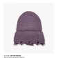 Haila - Solid Color Distressed Frayed Knitted Hat for Women