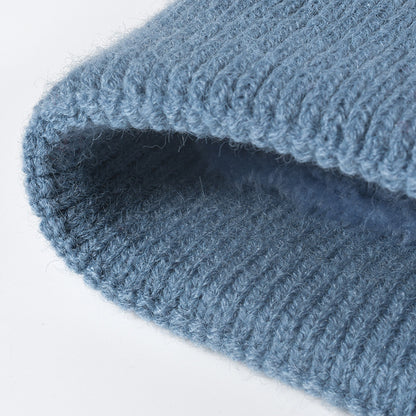 Pink contrast chain-pattern fleece-lined beanie product view