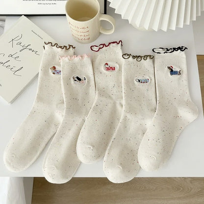 Rufia - Dachshund Lace Trim Crew Socks product image 1