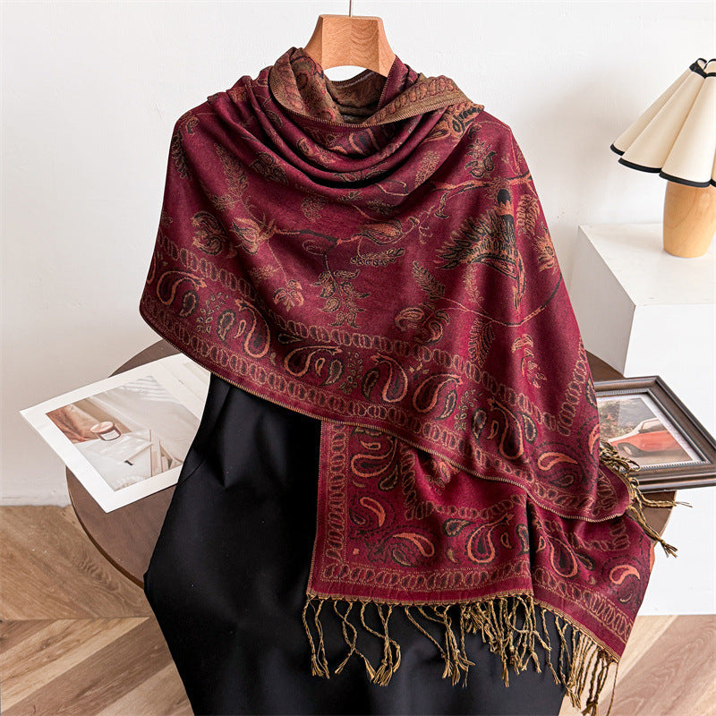 Scarvii - Bird, Botanical and Paisley Fringe Scarf