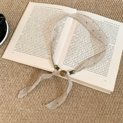 Scarvii Beaded Vintage Retro Spring Lightweight Neck Scarf product image