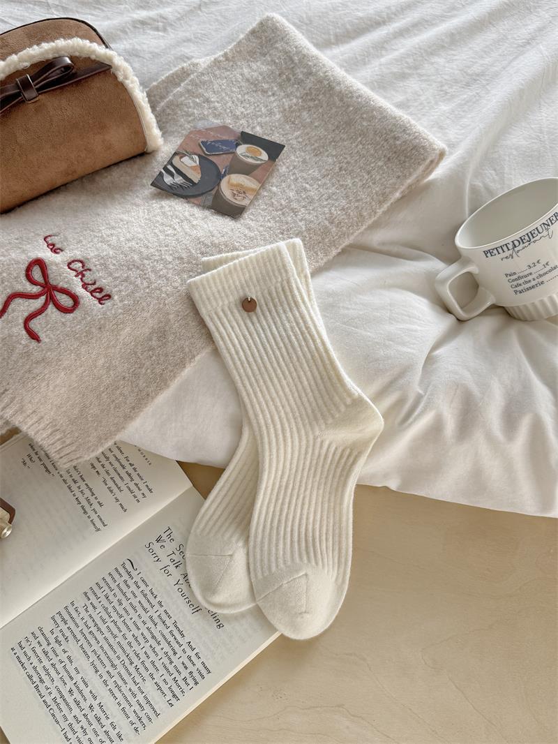 Product image for Rufia - Women's Winter Ribbed Crew Socks (Ivory)